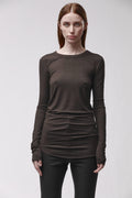 Thom Krom T-SHIRT W TS 652 KALTBRAUN