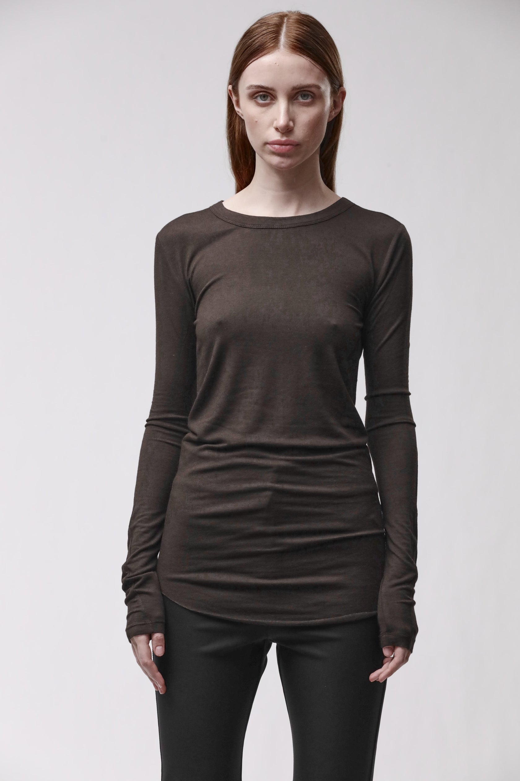 Thom Krom T-SHIRT W TS 652 KALTBRAUN